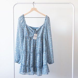 NWT F21 Floral Chiffon Sleeve Dress